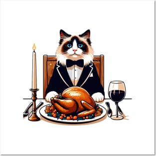 Happy Thanksgiving Ragdoll Cat Posters and Art